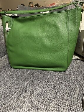 NWT Isabelle Green Vegan Leather Shoulder Bag with Cross Body